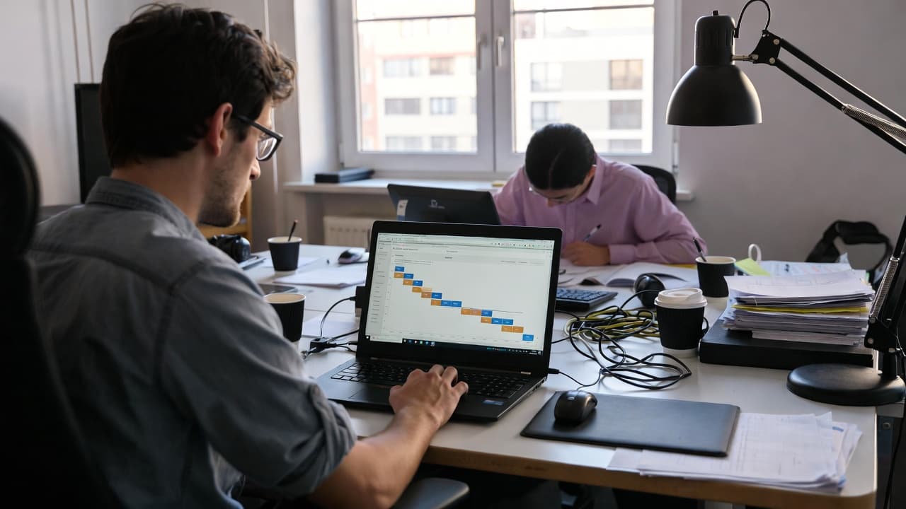 Agency team working with time tracking tools
