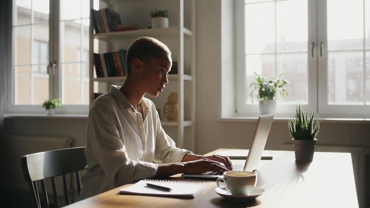 Freelancer bei der Projektzeiterfassung am Laptop