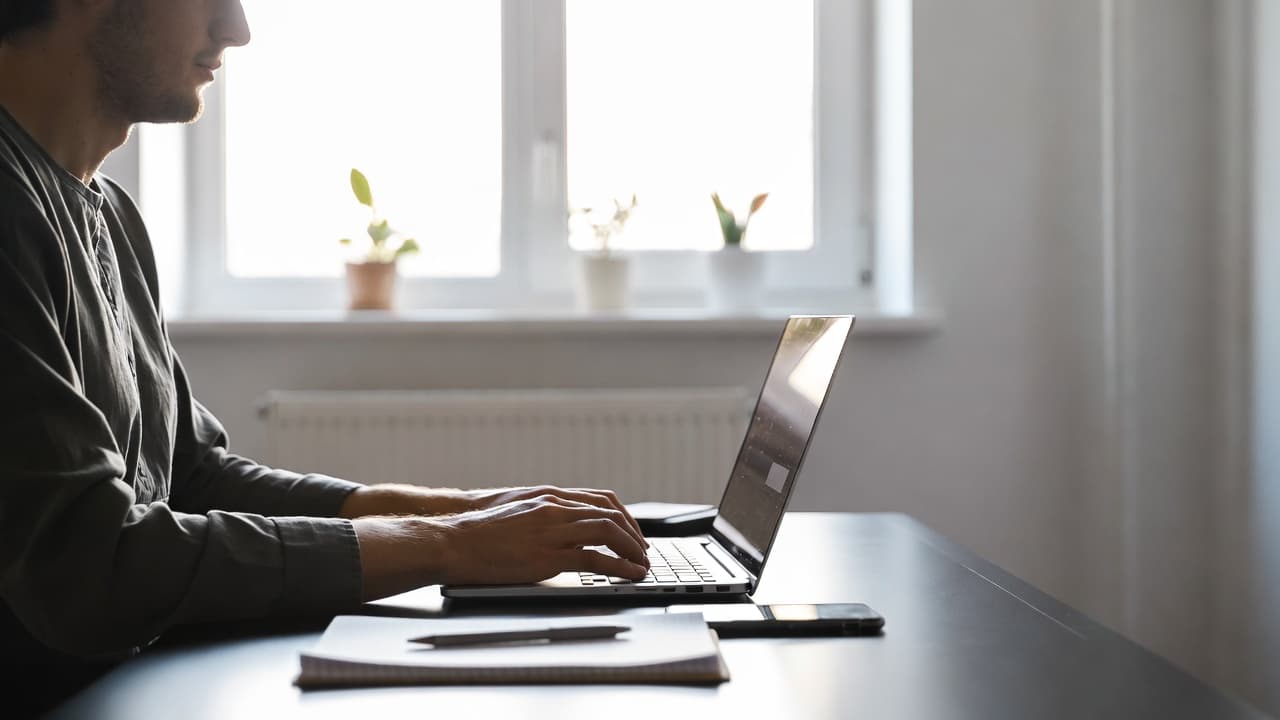 Professional workspace focused on time tracker use