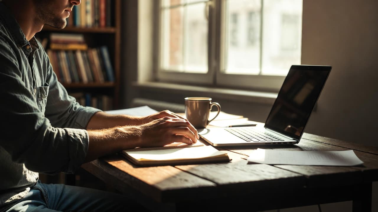 Freelancer bei der Arbeit an der Zeiterfassung