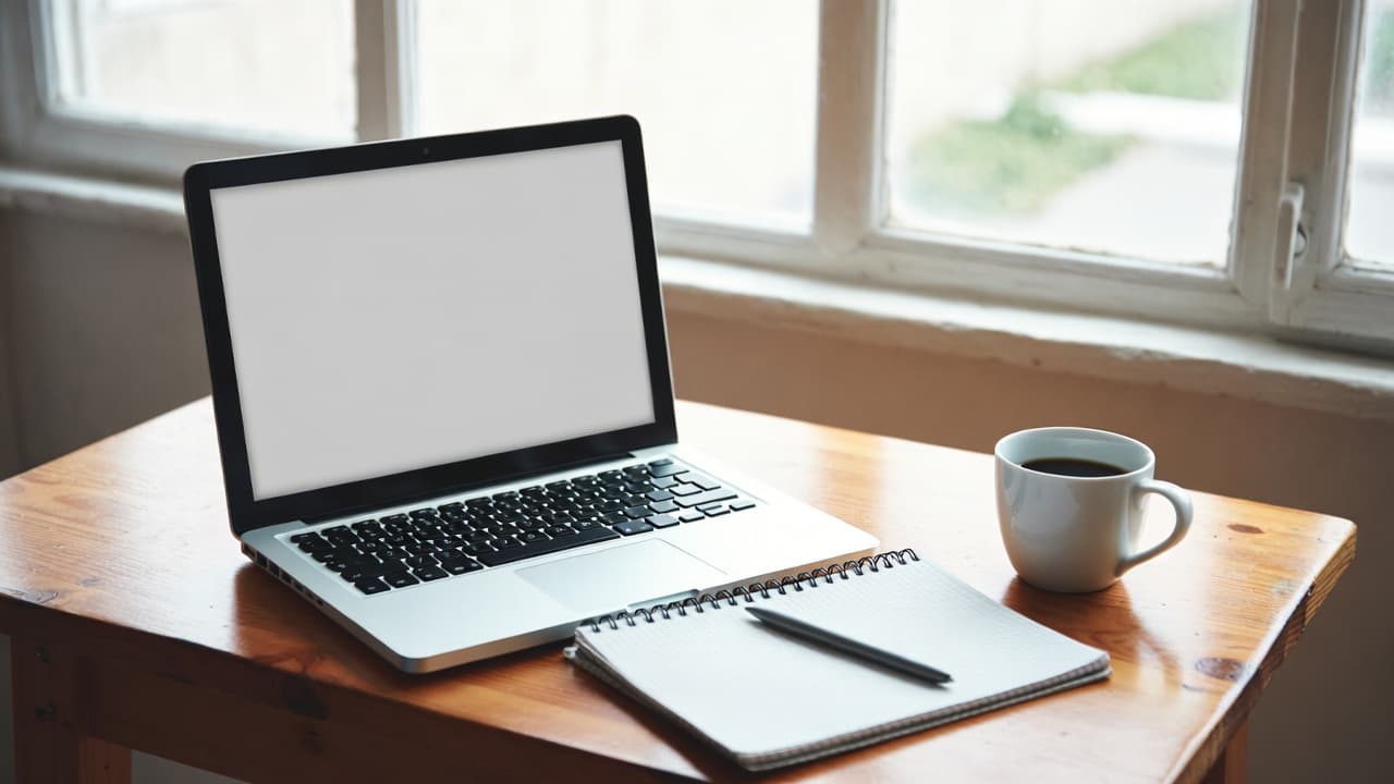 Freelancer using time tracking software at a desk