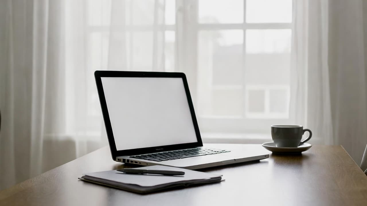 Arbeitsplatz mit Laptop für externe Mitarbeiter