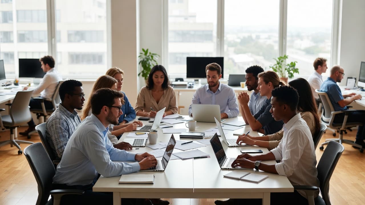 Team in einer Agentur bei der Zusammenarbeit