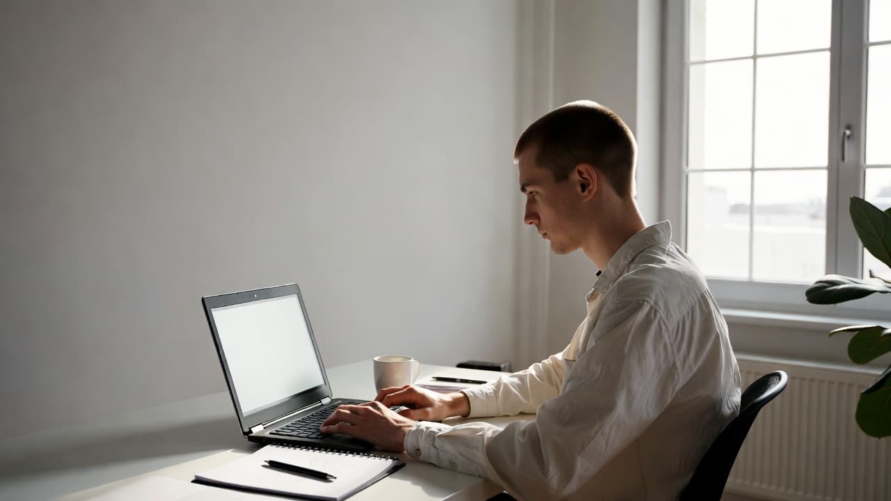 UI/UX Designer bei der kreativen Arbeit mit Zeiterfassung