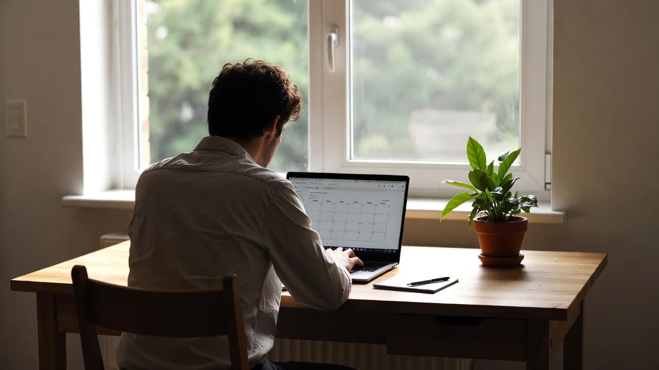 Freelancer bei der Arbeit mit Zeiterfassungssystem