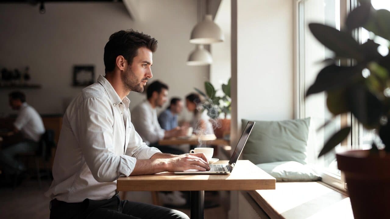 Person using AI-powered time tracking on a laptop